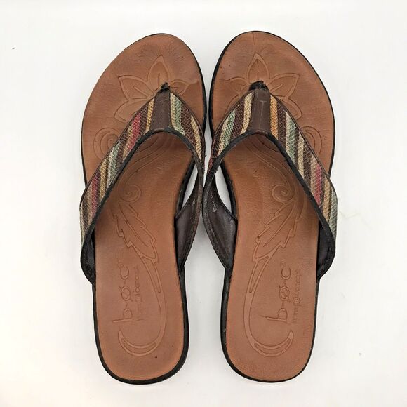 b.o.c. Born Concept Zeva Striped Thong Sandals Women's 9 Flip Flops Western Boho - Picture 6 of 11